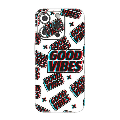 Apple iPhone Skins (All Models) - Good Vibes - 3D Embossed Finish (L-282) iPhone 15 Pro