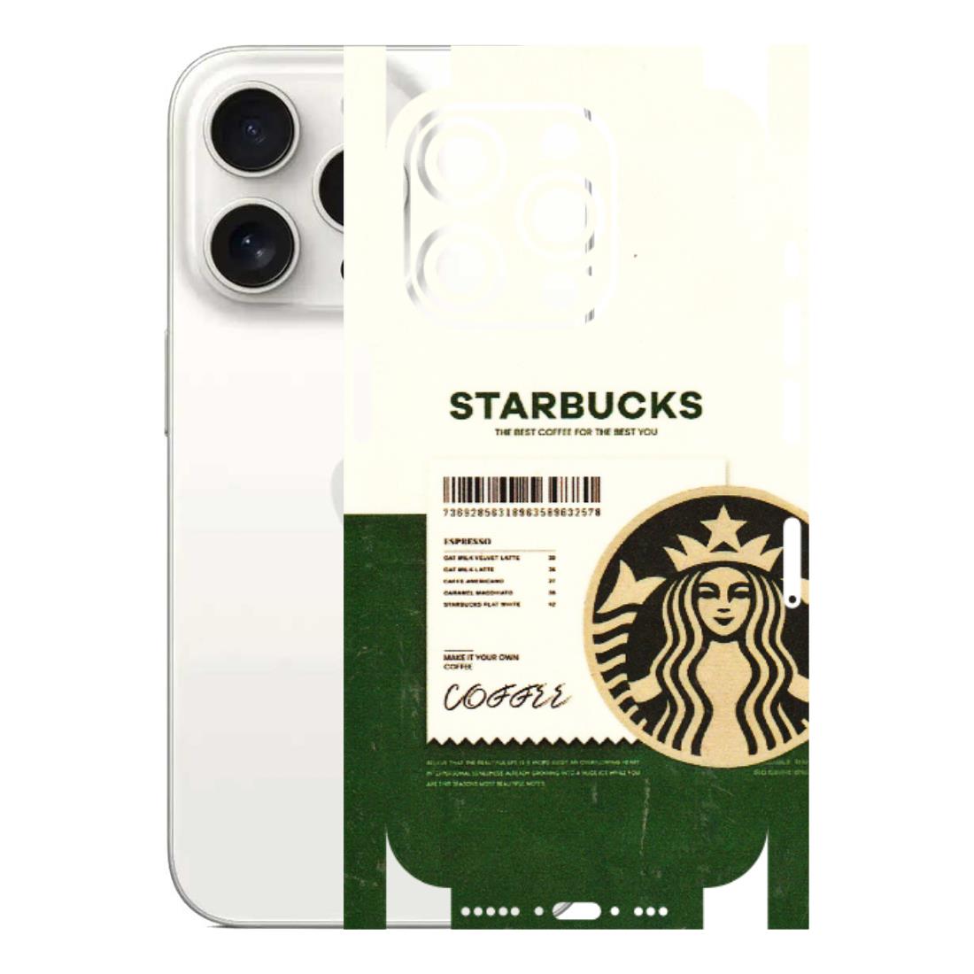 Apple iPhone Skins (All Models) - Starbucks Barcode - 3D Embossed Finish (L-308) iPhone 15 Pro