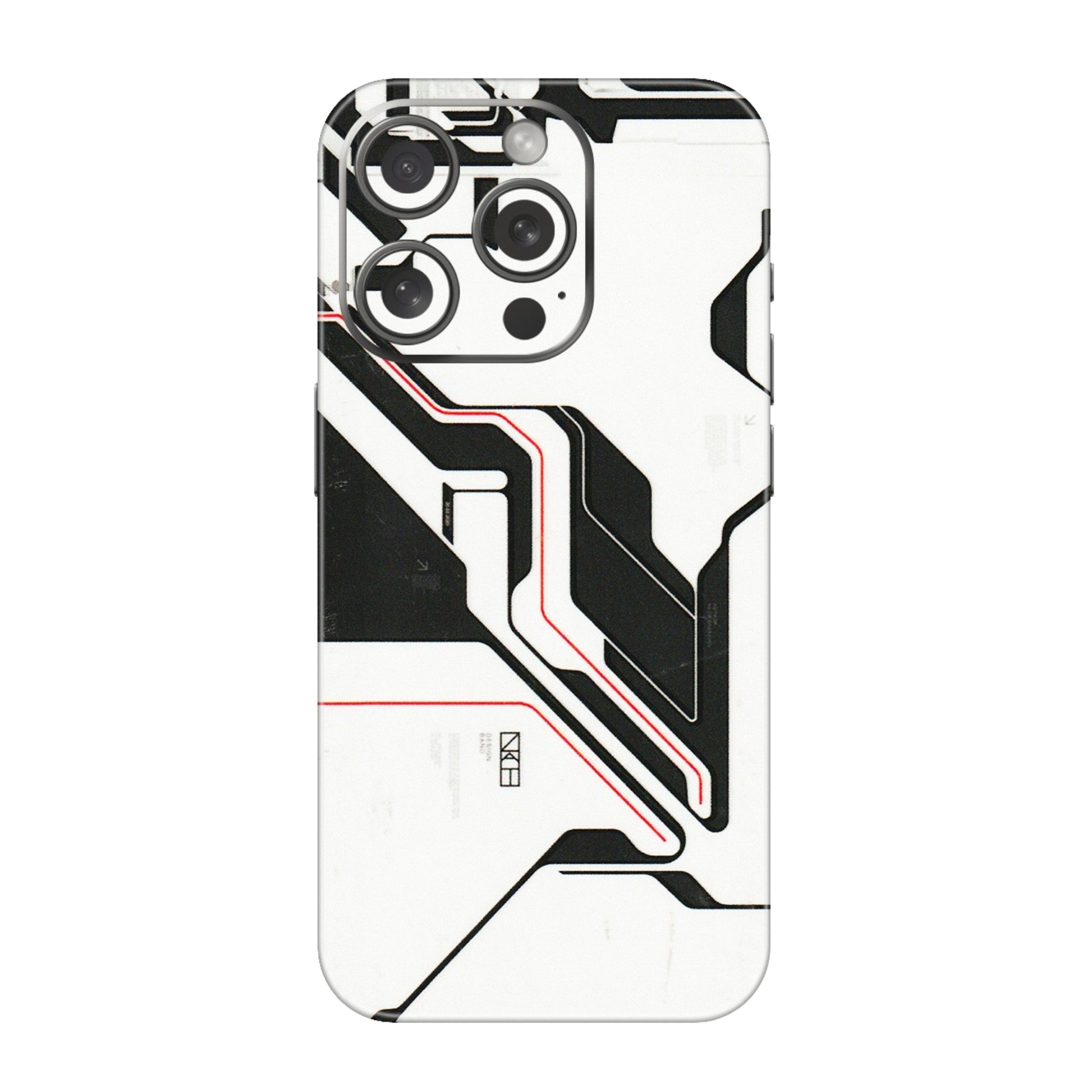 Apple iPhone Skins (All Models) - White Techy Logo - 3D Embossed Finish (L-312) iPhone 15 Pro