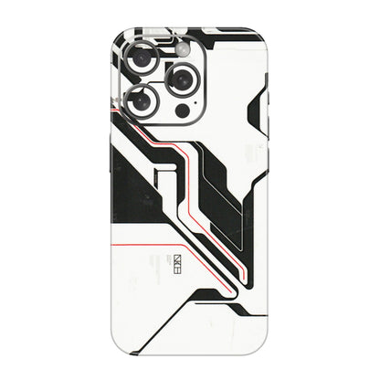 Apple iPhone Skins (All Models) - White Techy Logo - 3D Embossed Finish (L-312) iPhone 15 Pro