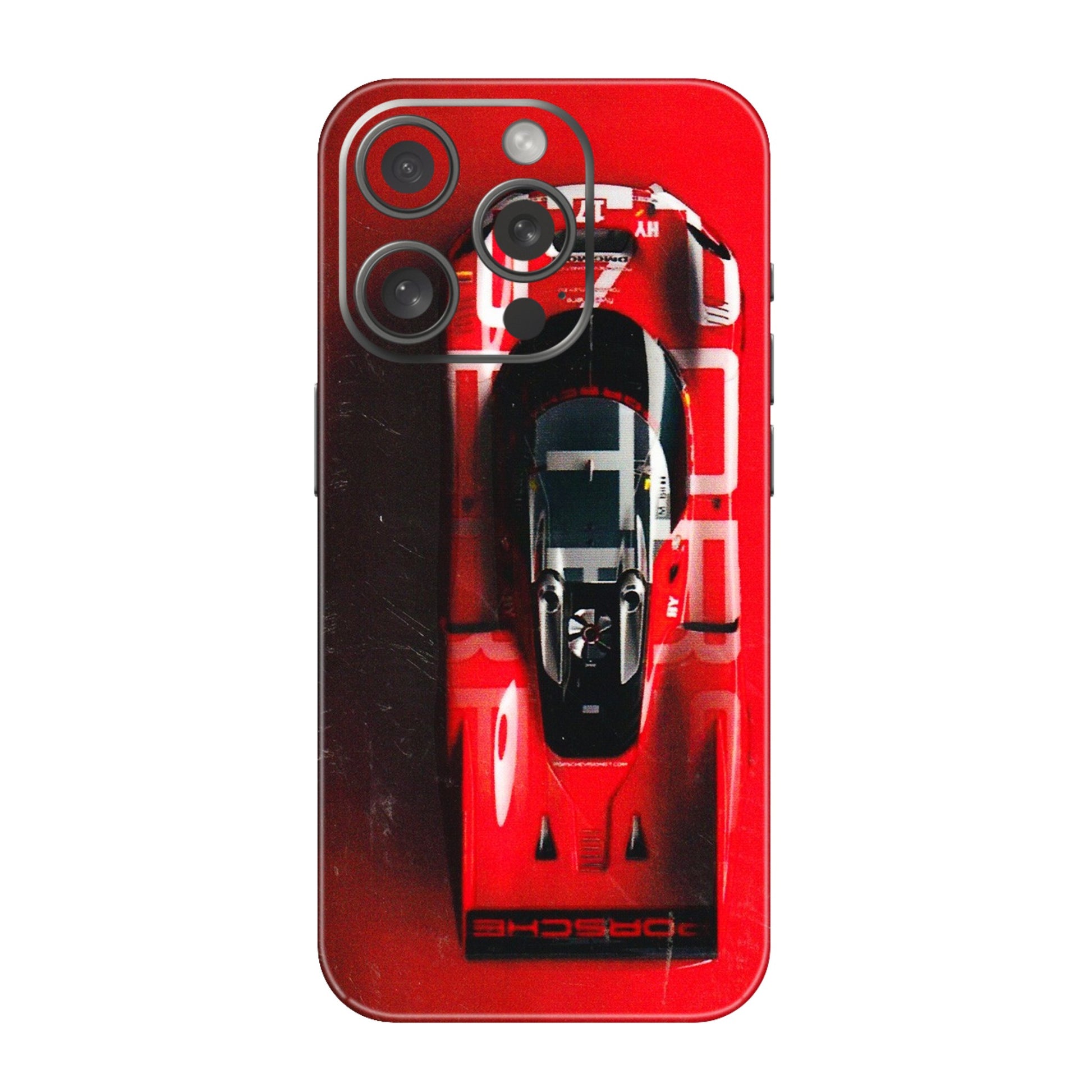 Apple iPhone Skins (All Models) - Red Porsche Car Logo - 3D Embossed Finish (L-315) iPhone 15 Pro