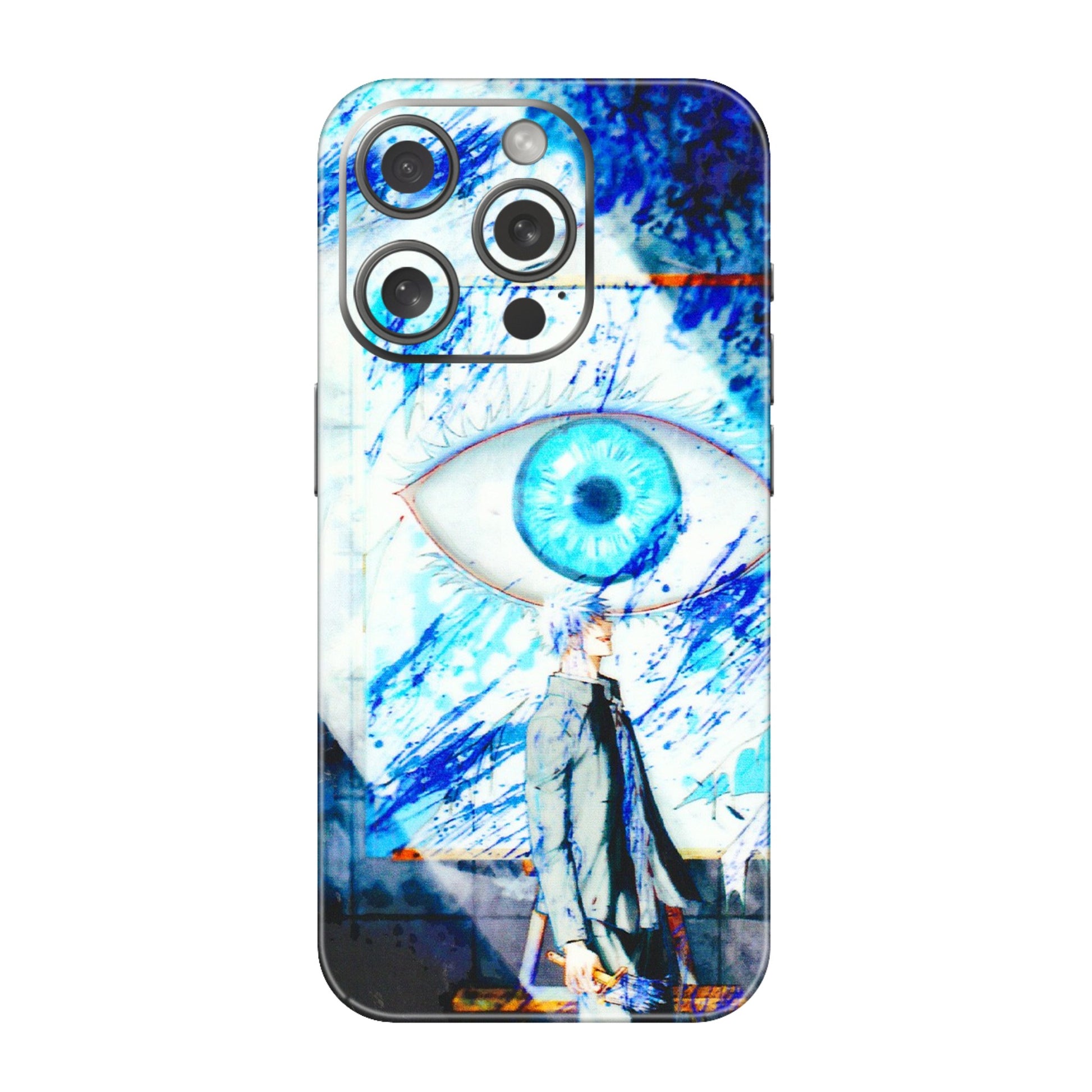 Apple iPhone Skins (All Models) - Anime Sea Blue Eye - 3D Embossed Finish (L-318) iPhone 15 Pro