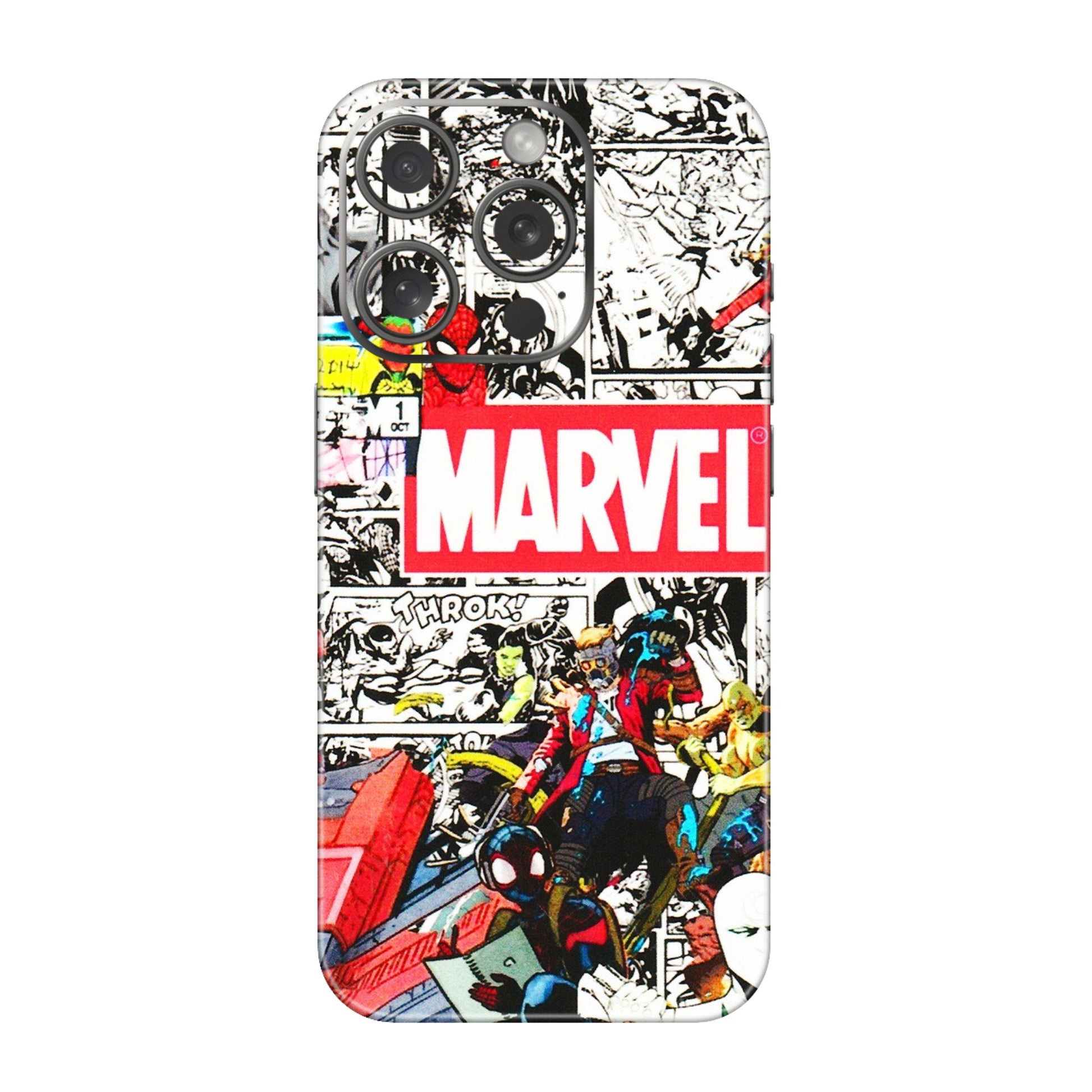 Apple iPhone Skins (All Models) - Marvel Colorful Comic - 3D Embossed Finish (L-64) iPhone 15 Pro