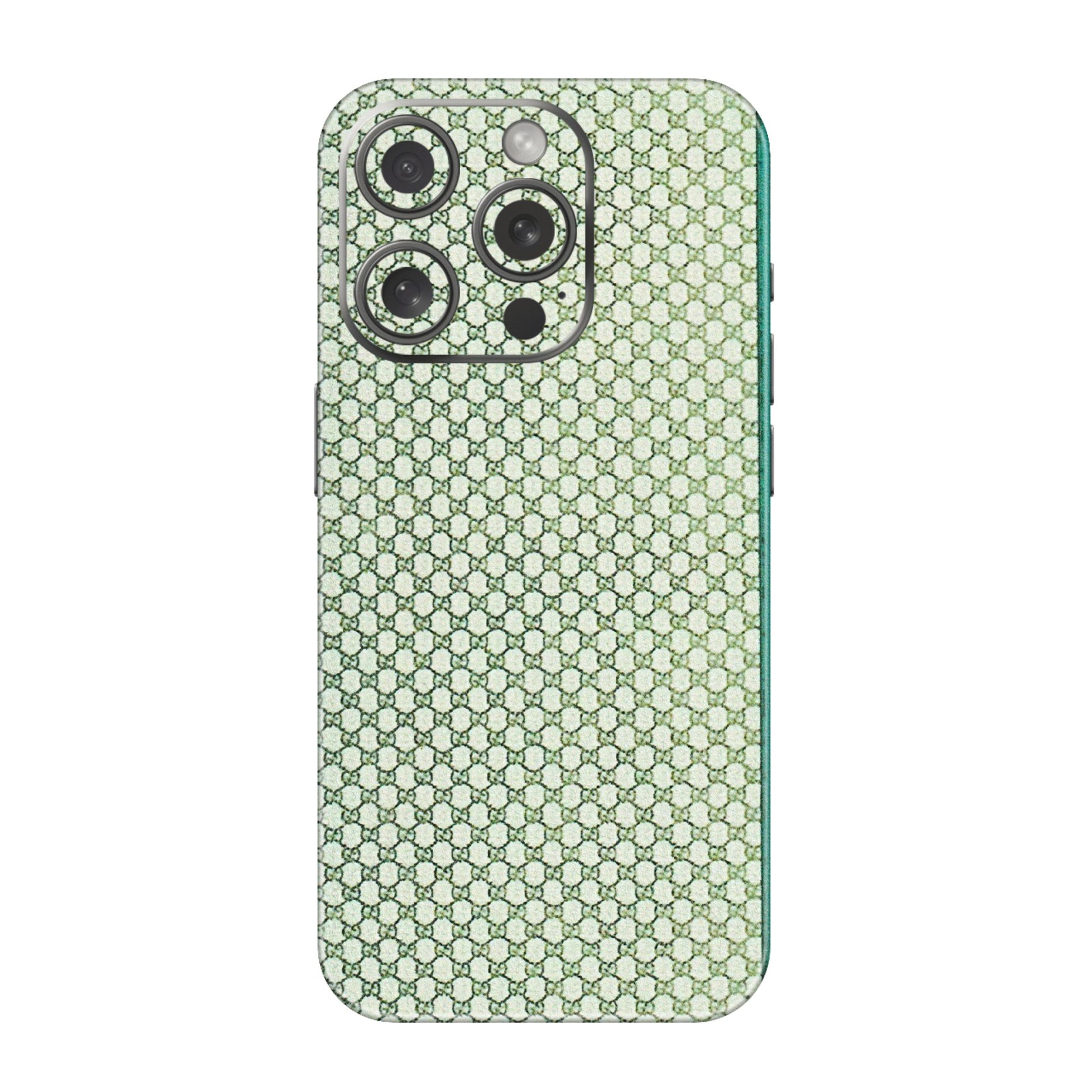 Apple iPhone Skins (All Models) - Gucci Fabric Pattern - 3D Embossed Finish (L-73) iPhone 15 Pro