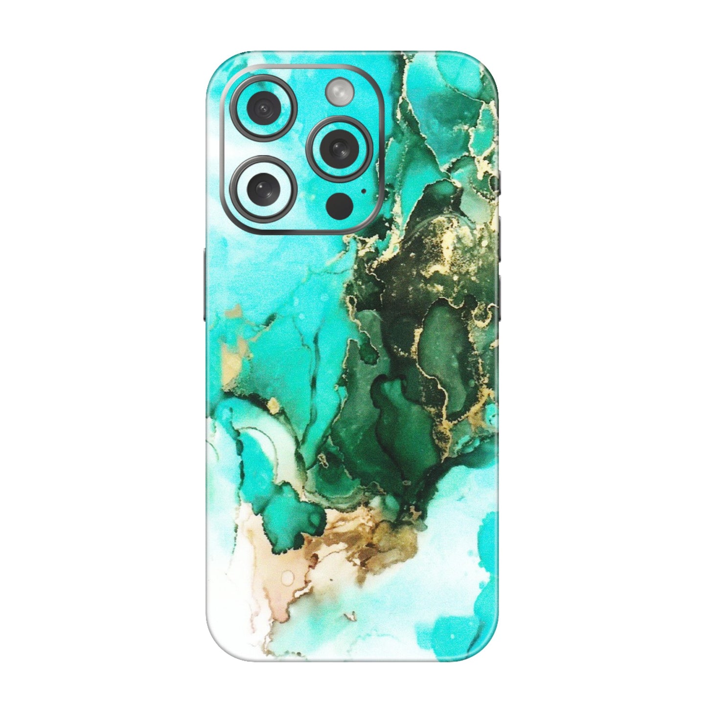 Apple iPhone Skins (All Models) - The Blue Gold Marble - Matte Finish (M-124) iPhone 15 Pro