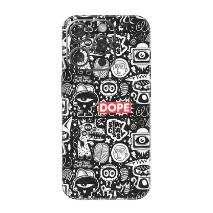 Apple iPhone Skins (All Models) - Dope Stay Classy Black Doodles - Matte Finish (M-126) iPhone 15 Pro