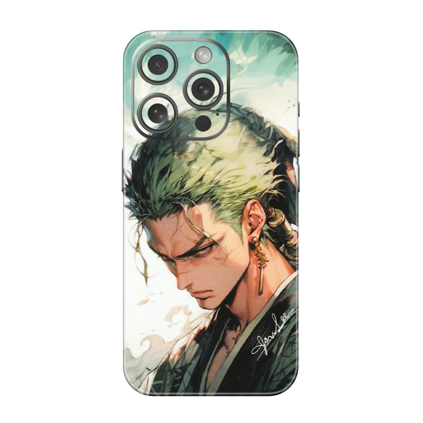 Apple iPhone Skins (All Models) - New Roronoa Zoro One Picece Anime - Matte Finish (M-140) iPhone 15 Pro