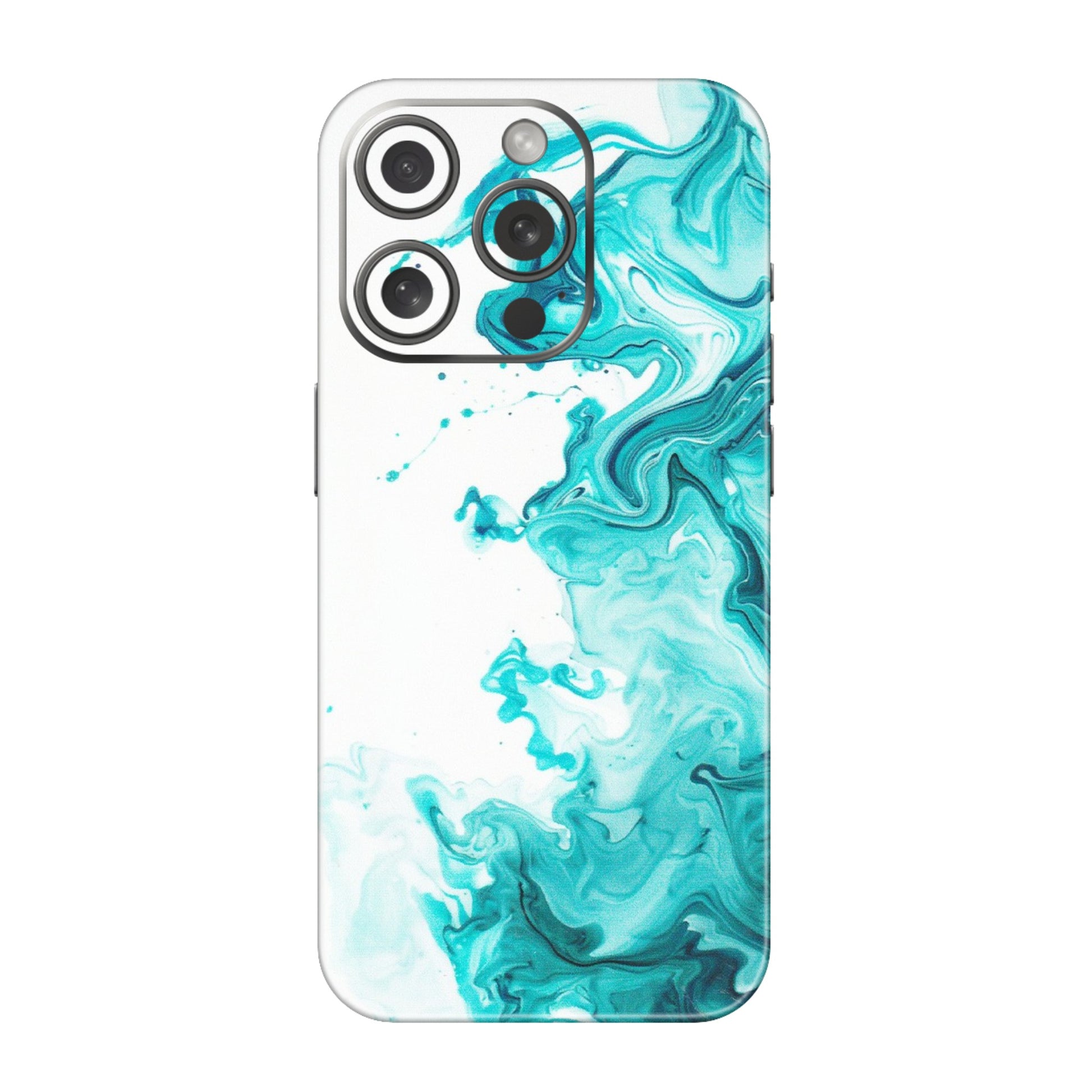 Apple iPhone Skins (All Models) - Sky Blue Abstract Colour - Matte Finish (M-146) iPhone 15 Pro