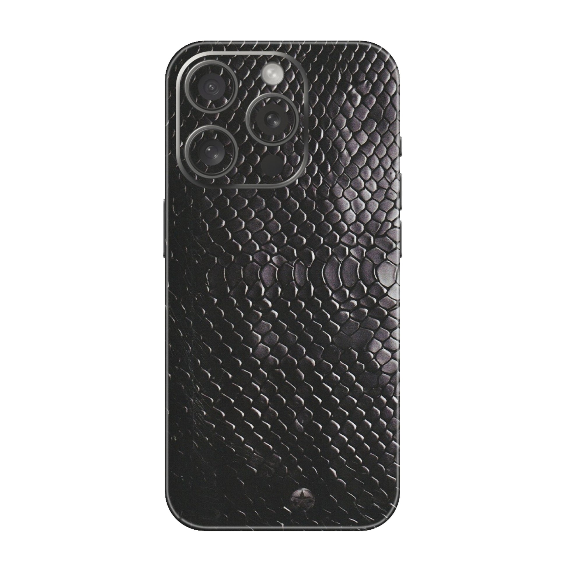 Apple iPhone Skins (All Models) - Black Snack Leather - Matte Finish (M-147) iPhone 15 Pro