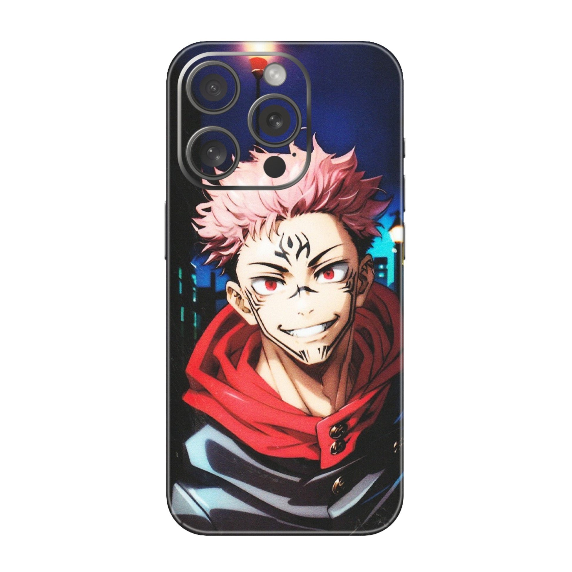 Apple iPhone Skins (All Models) - Yuji Itadori Funny Face Anime - Matte Finish (M-152) iPhone 15 Pro