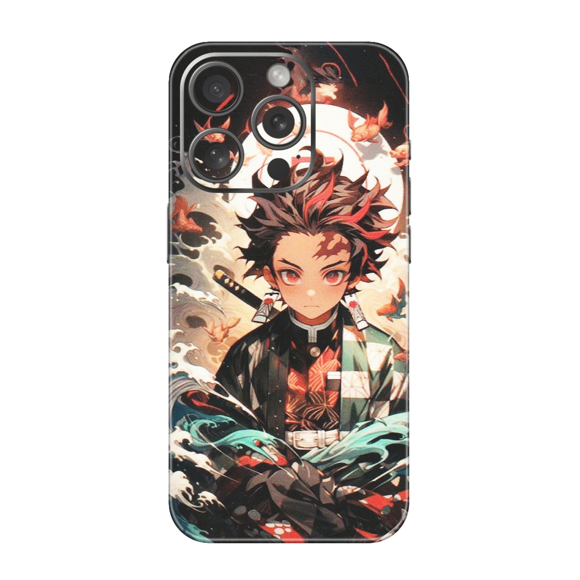 Apple iPhone Skins (All Models) - Tanjiro Demon Slayer Anime - Matte Finish (M-158) iPhone 15 Pro