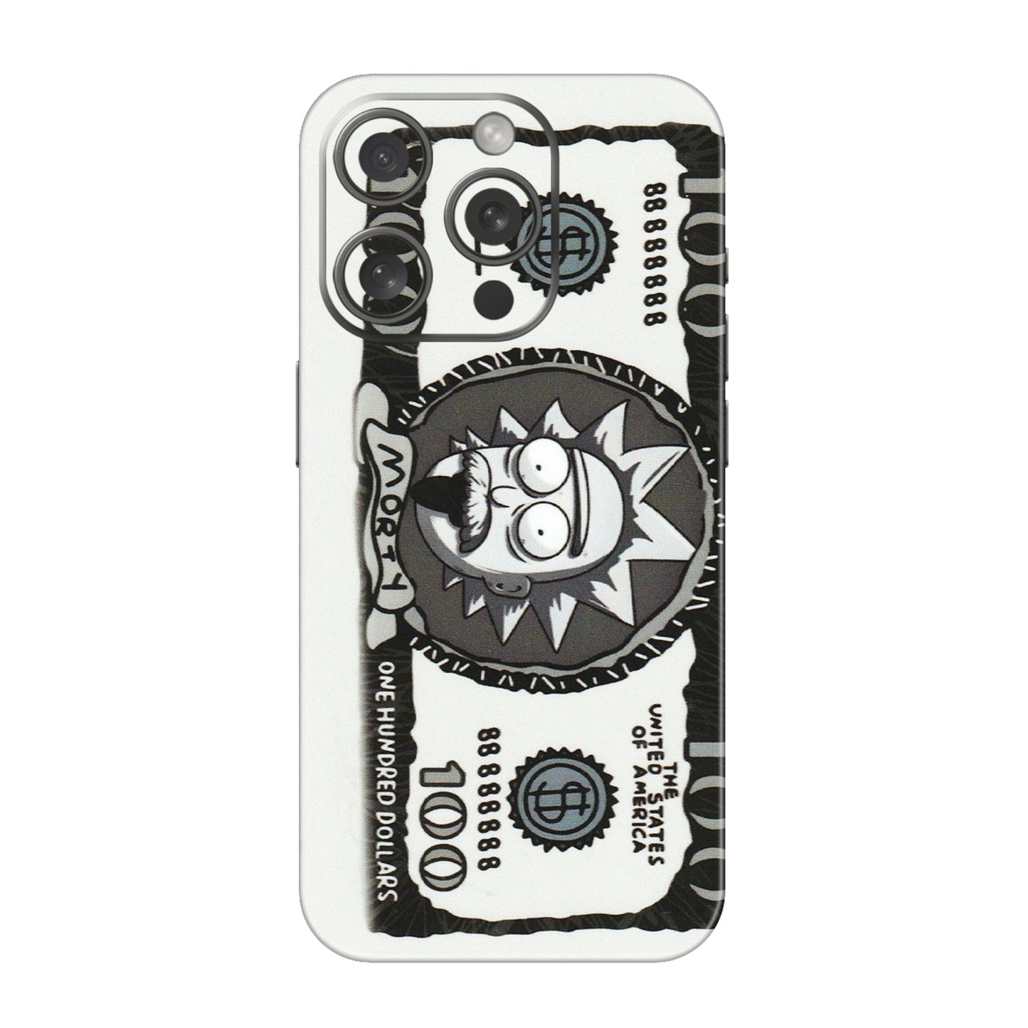 Apple iPhone Skins (All Models) - Rick And Morty Hundred Dollar Anime - Matte Finish (M-161) iPhone 15 Pro