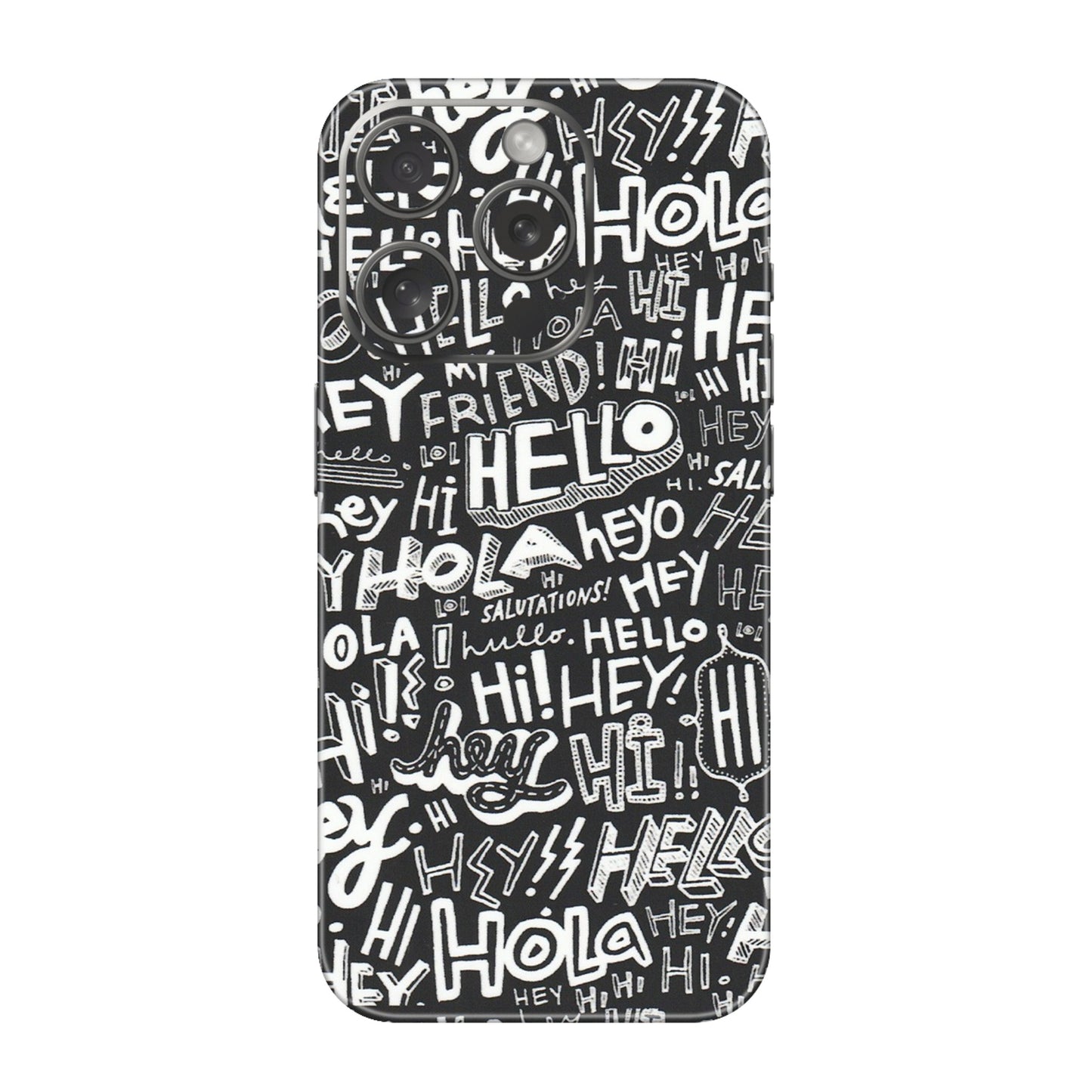 Apple iPhone Skins (All Models) - Hi Hello Doodles - Matte Finish (M-25) iPhone 15 Pro