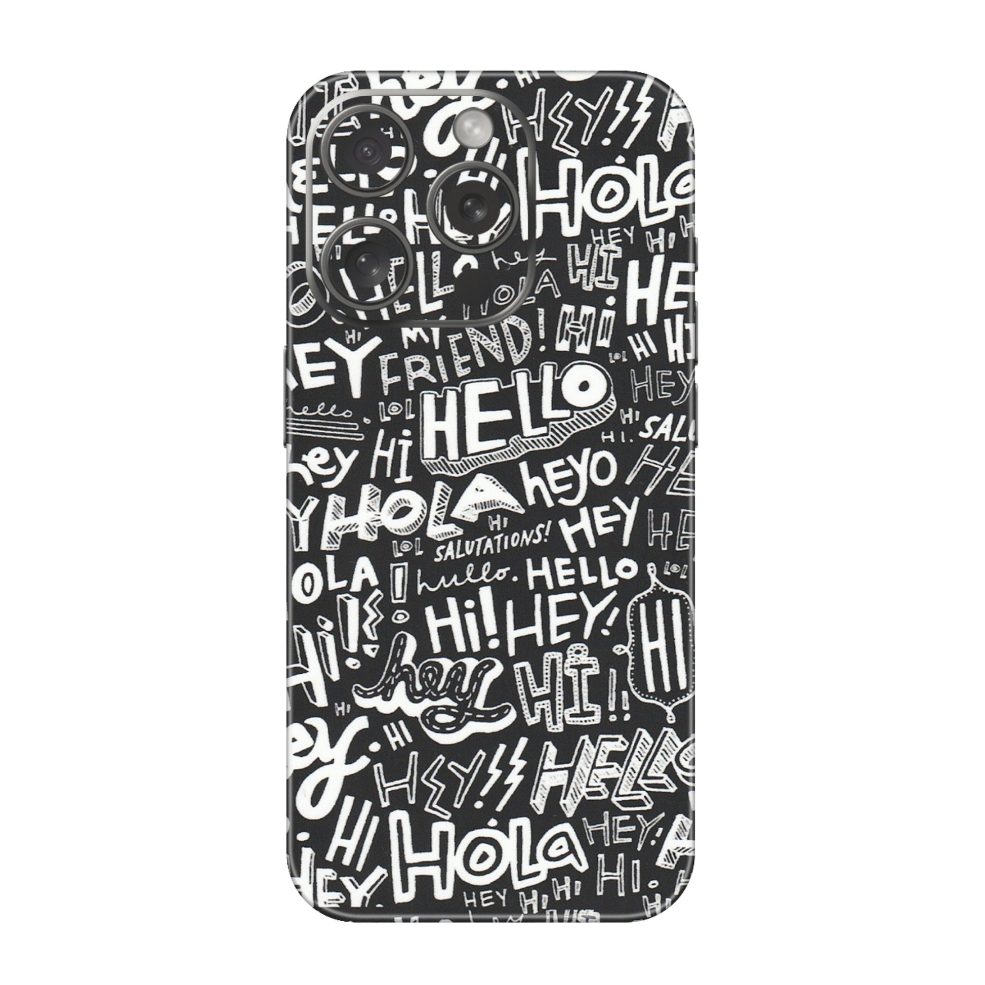 Apple iPhone Skins (All Models) - Hi Hello Doodles - Matte Finish (M-25) iPhone 15 Pro