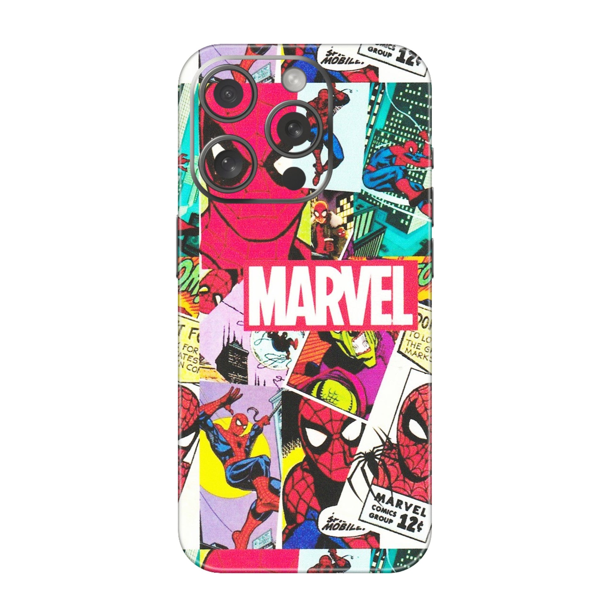 Apple iPhone Skins (All Models) - Marvel Comic Spiderman Grafitti - Matte Finish (M-72) iPhone 15 Pro