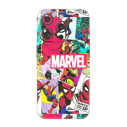 Apple iPhone Skins (All Models) - Marvel Comic Spiderman Grafitti - Matte Finish (M-72) iPhone 15 Pro
