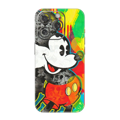 Apple iPhone Skins (All Models) - Multiple Mickey With Colourful Texture - Matte Finish (M-84) iPhone 15 Pro
