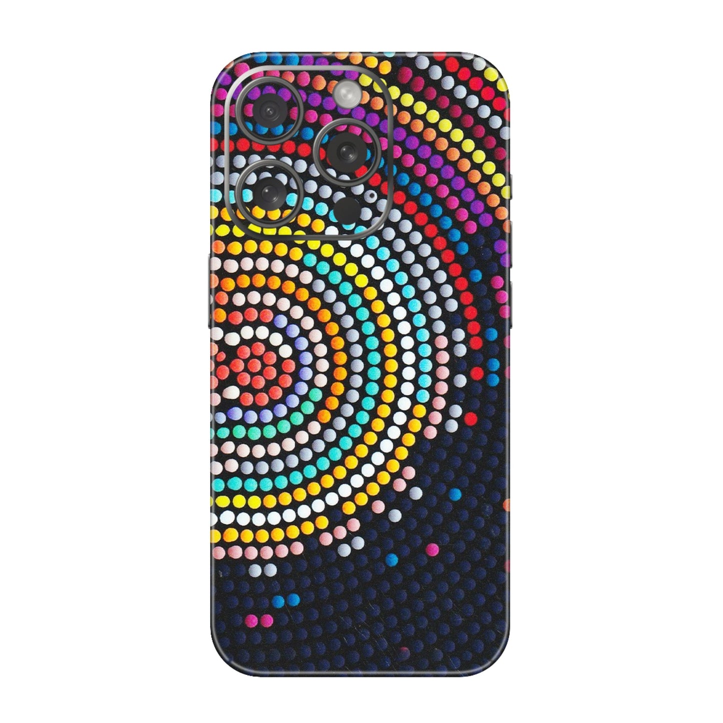 Apple iPhone Skins (All Models) - Rainbow Dot Mandala - Matte Finish (M-97) iPhone 15 Pro