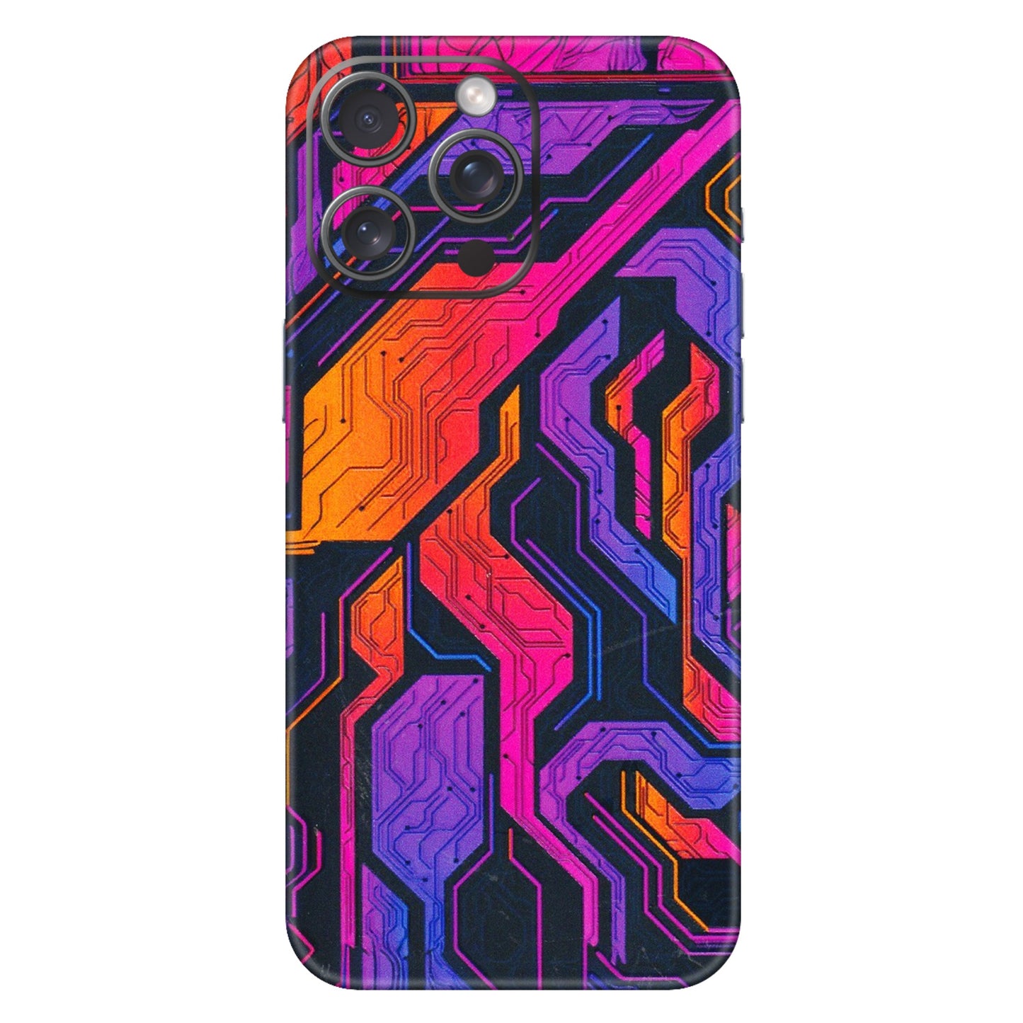 Apple iPhone Skins (All Models) - Tech Circuits Futuristic - 3D Embossed Finish (L-07) iPhone 15 Pro Max
