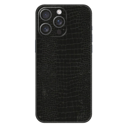 Apple iPhone Skins (All Models) - Snake Leather Black - 3D Embossed Finish (L-107) iPhone 15 Pro Max