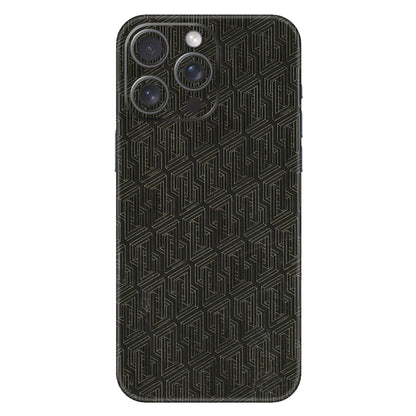 Apple iPhone Skins (All Models) - Black Abstract Pattern - 3D Embossed Finish (L-117) iPhone 15 Pro Max