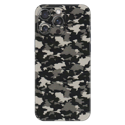 Apple iPhone Skins (All Models) - Black/Grey Camoflaunge - 3D Embossed Finish (L-142) iPhone 15 Pro Max