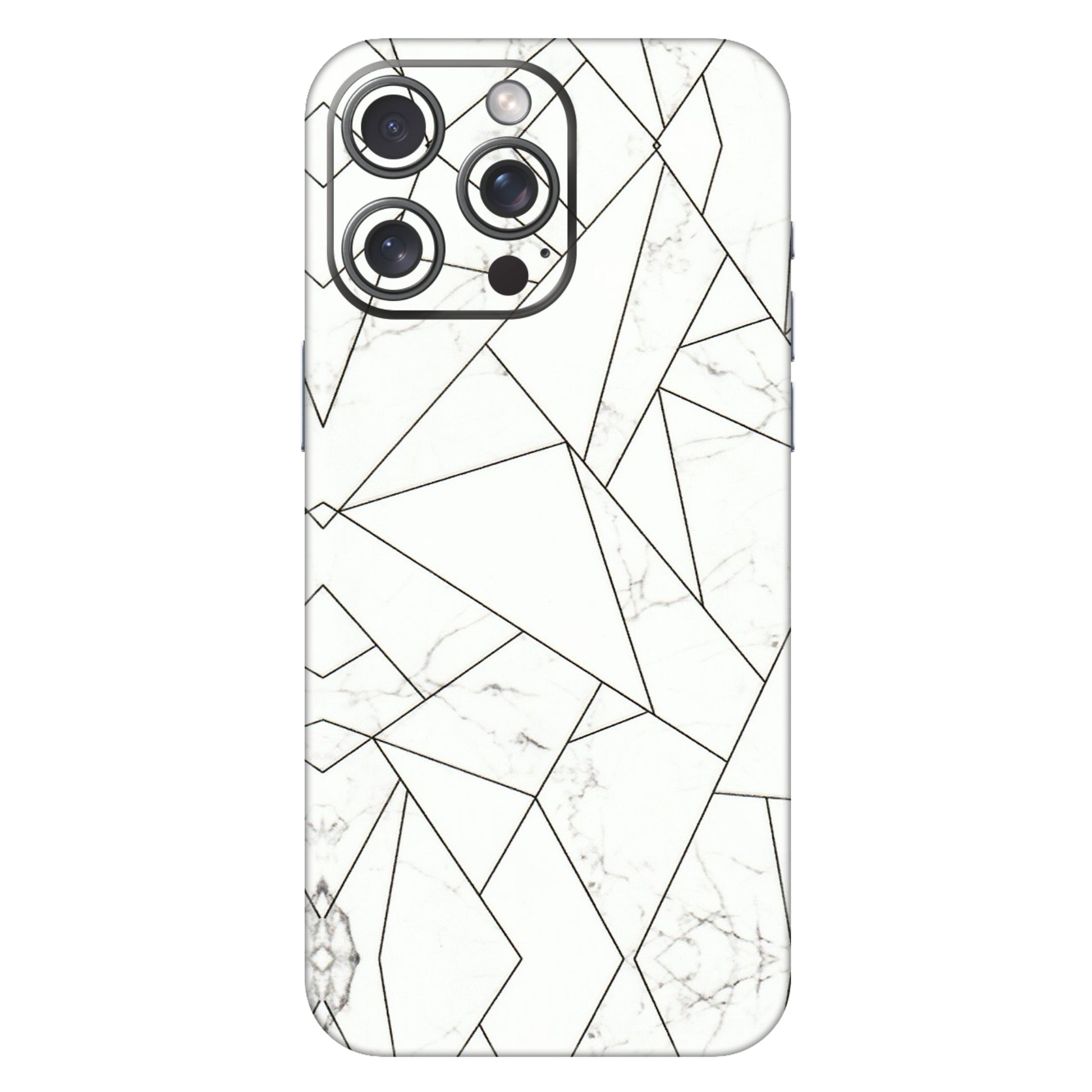Apple iPhone Skins (All Models) - Luxury White Marble Effect - 3D Embossed Finish (L-168) iPhone 15 Pro Max