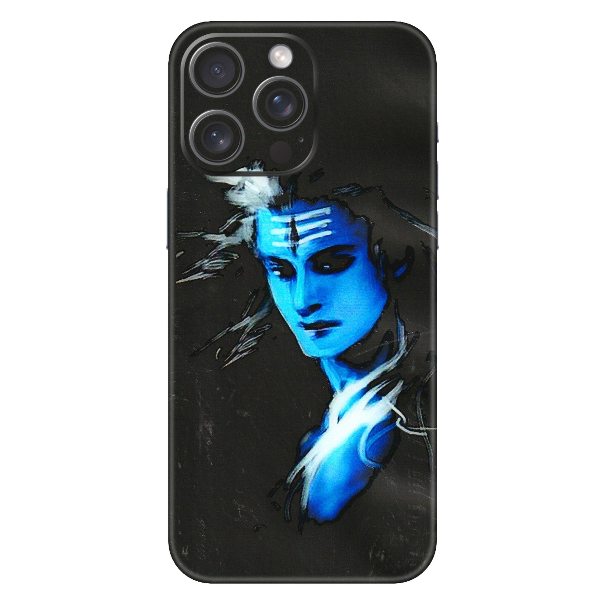 Apple iPhone Skins (All Models) - Har Har Mahadev Blue/Black - 3D Embossed Finish (L-185) iPhone 15 Pro Max