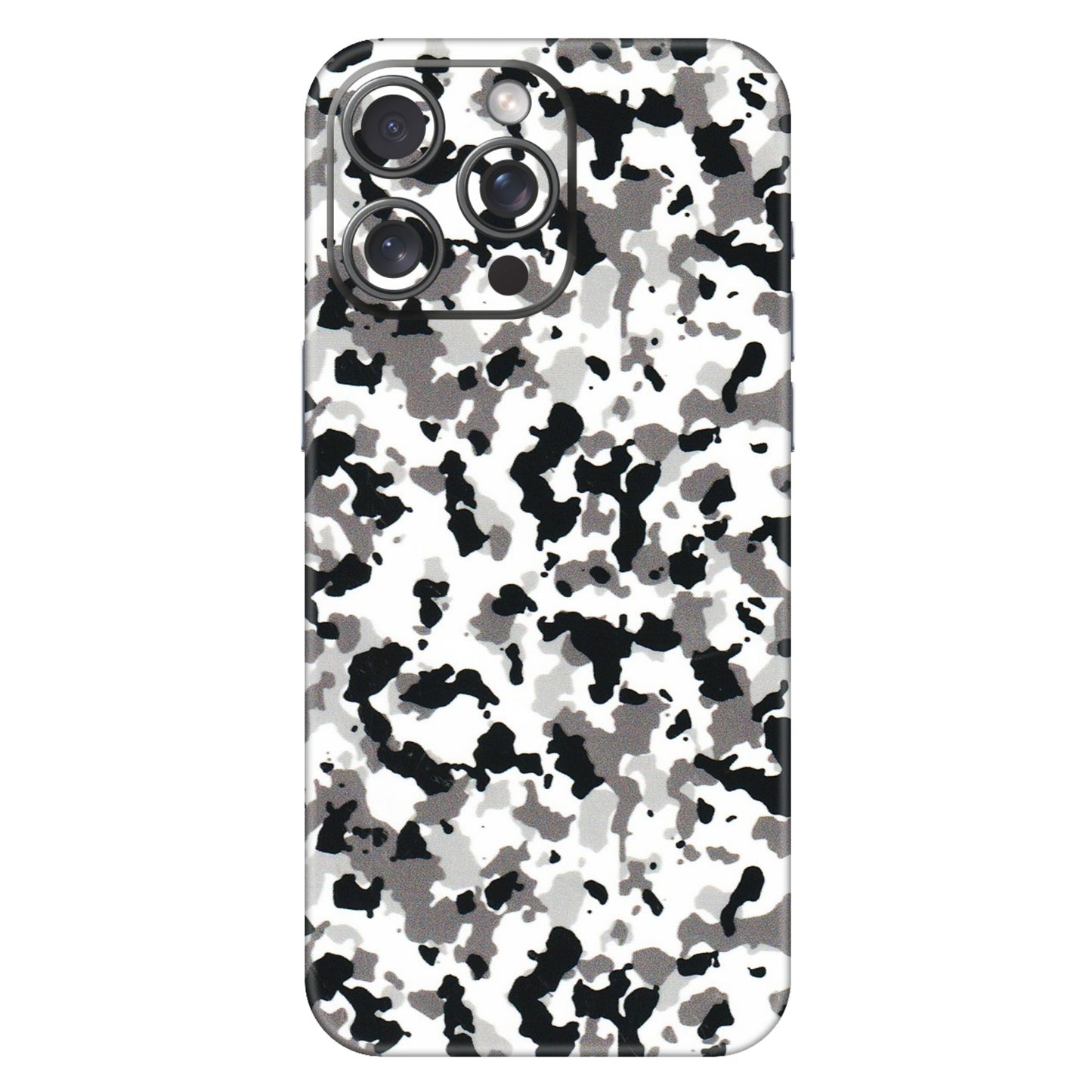 Apple iPhone Skins (All Models) - White Black Camouflage - 3D Embossed Finish (L-18) iPhone 15 Pro Max