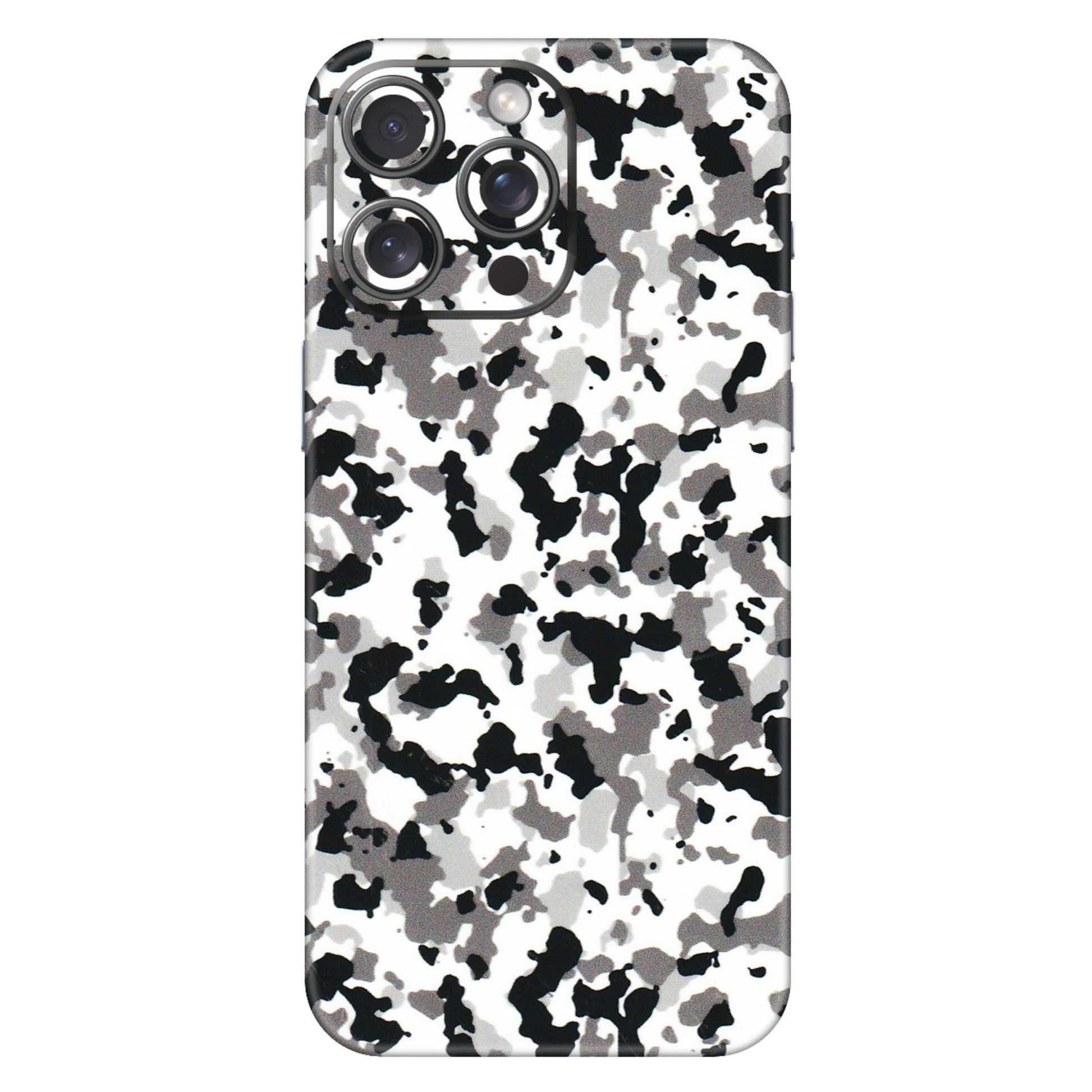 Apple iPhone Skins (All Models) - White Black Camouflage - 3D Embossed Finish (L-18) iPhone 15 Pro Max