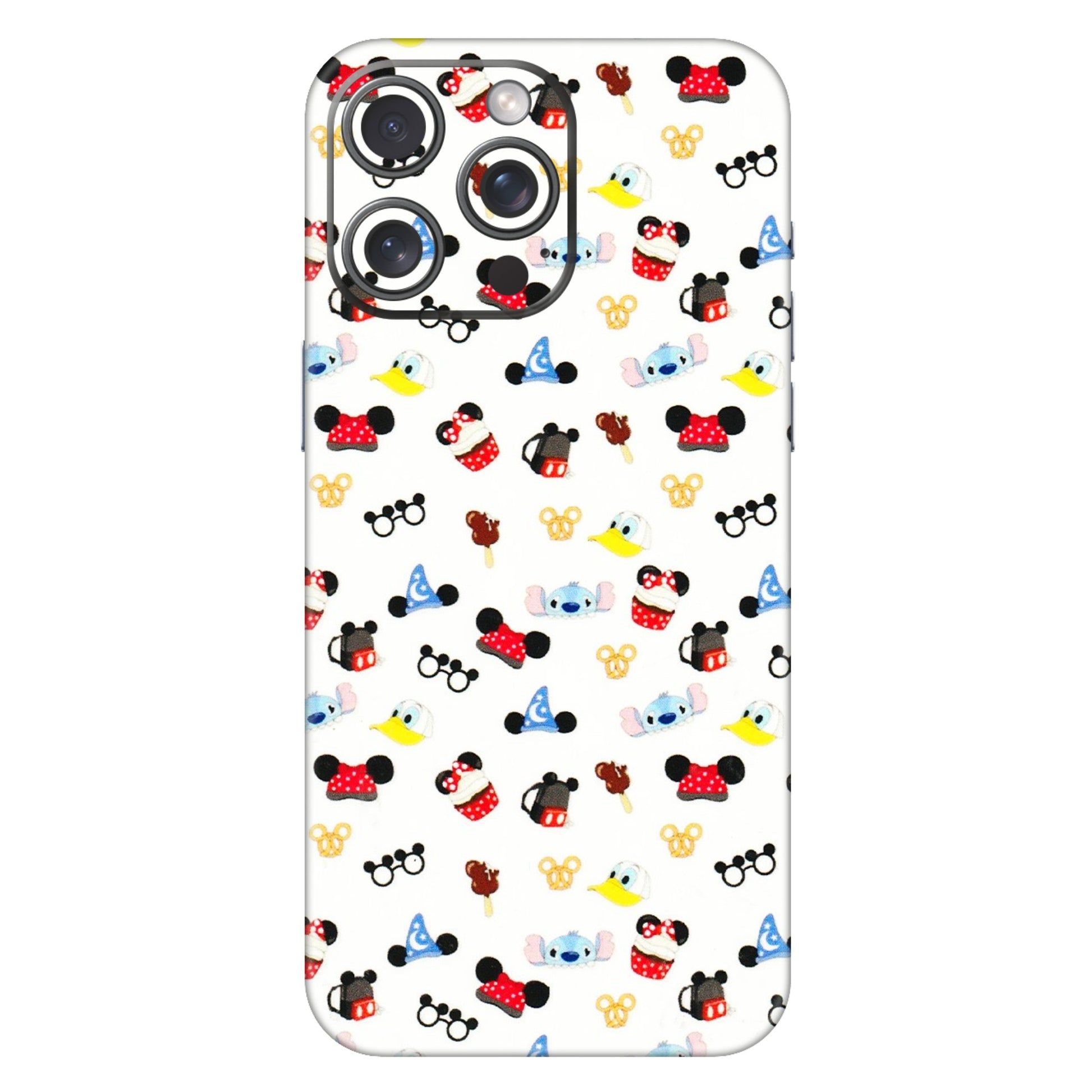 Apple iPhone Skins (All Models) - Minnie Mouse & Donald Doodles s - 3D Embossed Finish (L-194) iPhone 15 Pro Max