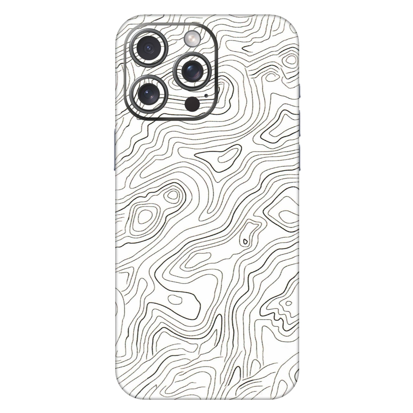 Apple iPhone Skins (All Models) - White Black Swirls - 3D Embossed Finish (L-219) iPhone 15 Pro Max
