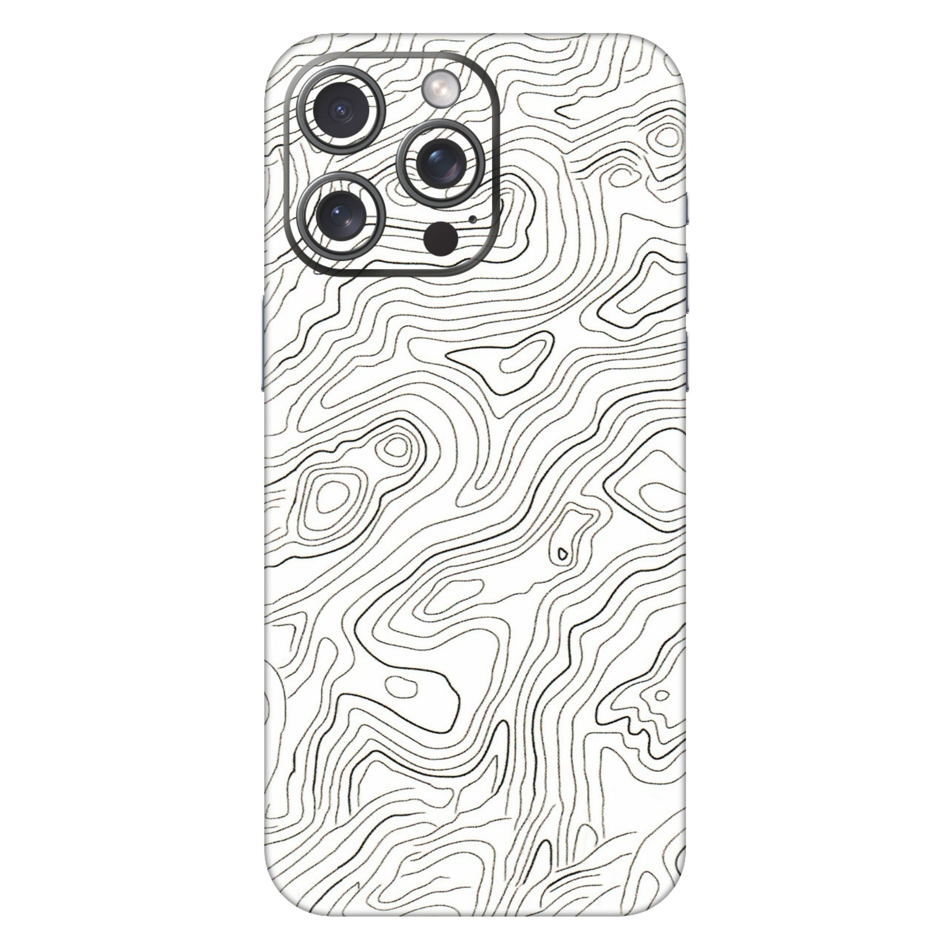 Apple iPhone Skins (All Models) - White Black Swirls - 3D Embossed Finish (L-219) iPhone 15 Pro Max