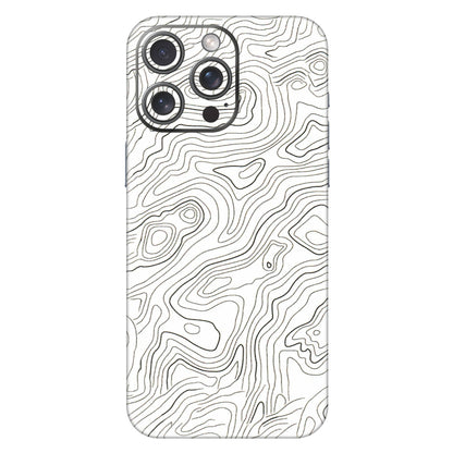 Apple iPhone Skins (All Models) - White Black Swirls - 3D Embossed Finish (L-219) iPhone 15 Pro Max