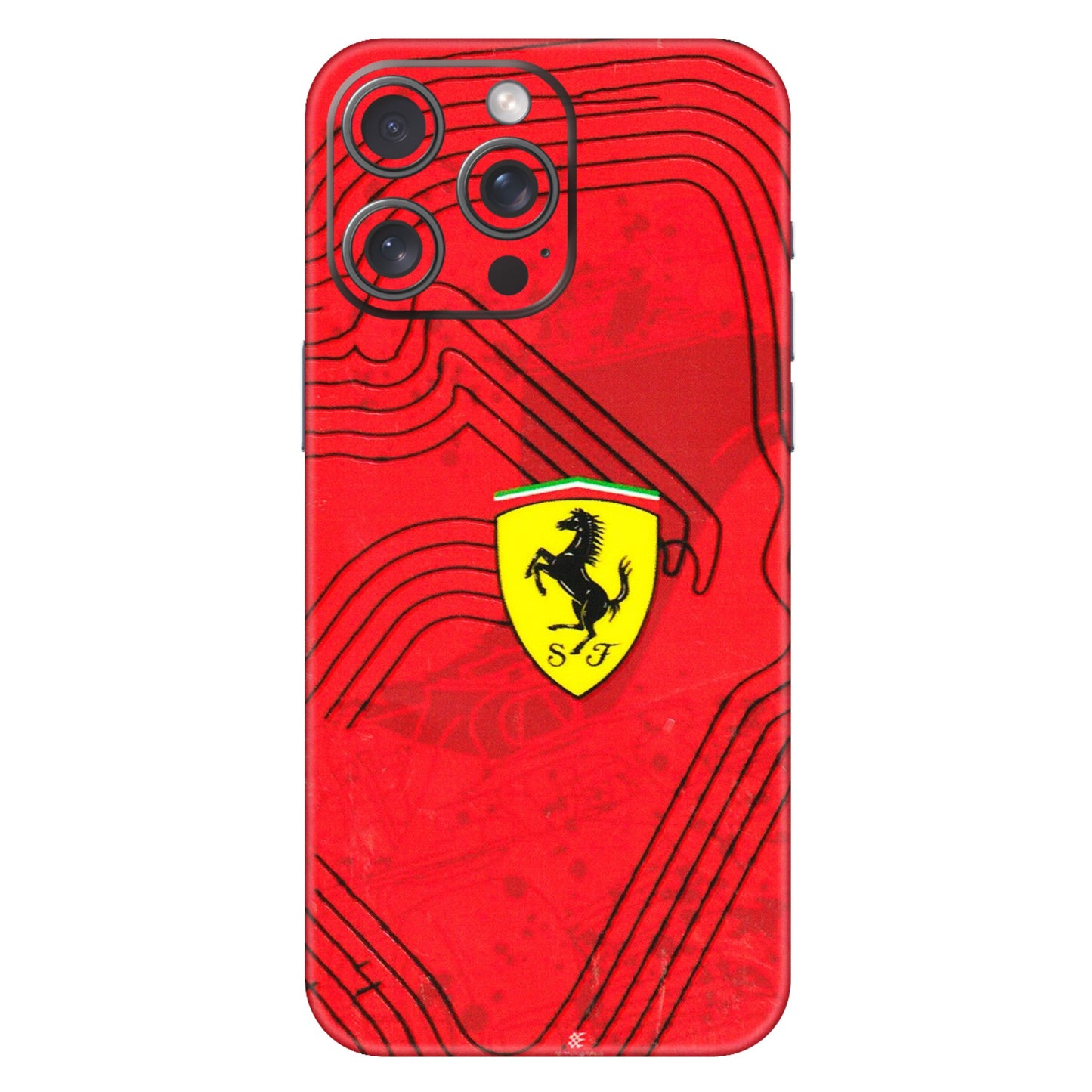 Apple iPhone Skins (All Models) - Red Ferrari Logo Stylish - 3D Embossed Finish (L-238) iPhone 15 Pro Max
