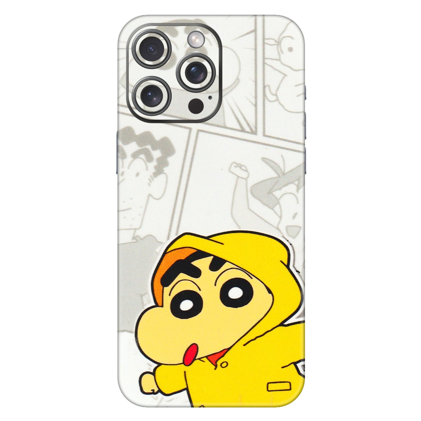 Apple iPhone Skins (All Models) - Yellow Shinchan Comic - 3D Embossed Finish (L-246) iPhone 15 Pro Max