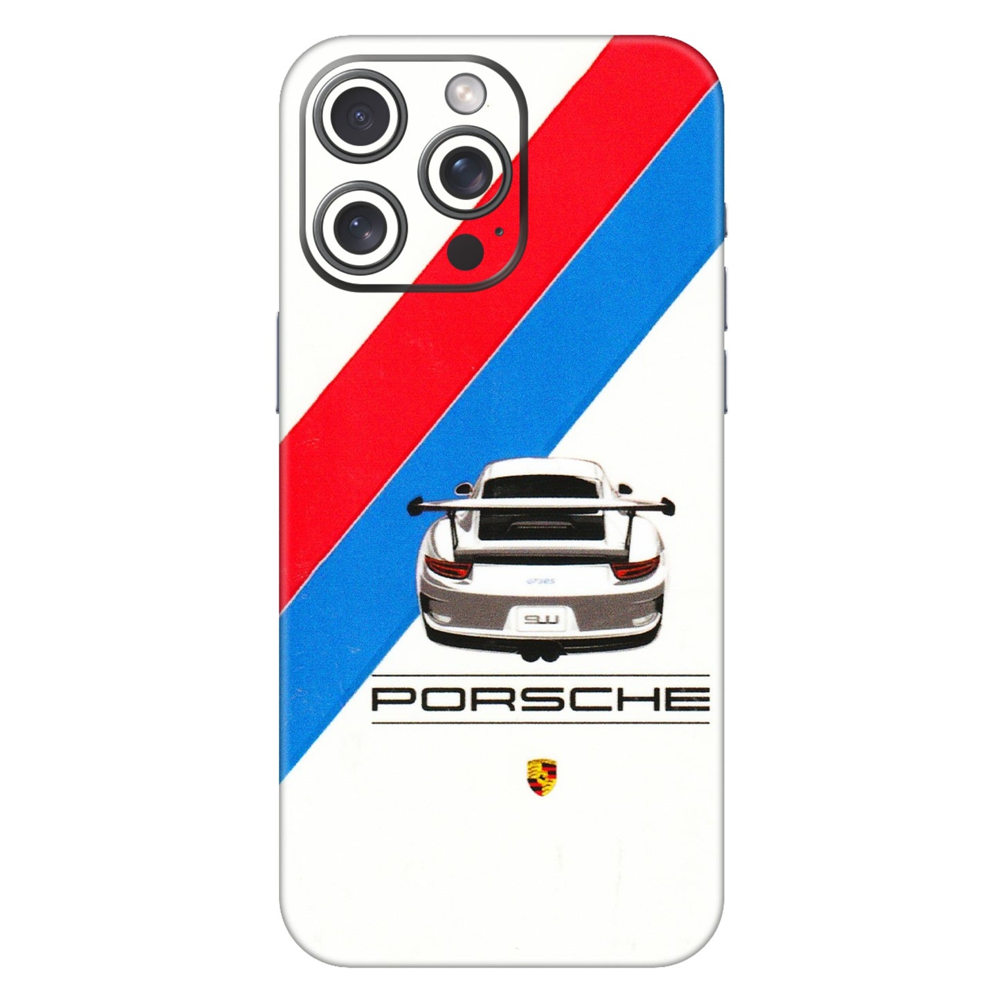 Apple iPhone Skins (All Models) - Porche Car Sober Logo - 3D Embossed Finish (L-248) iPhone 15 Pro Max
