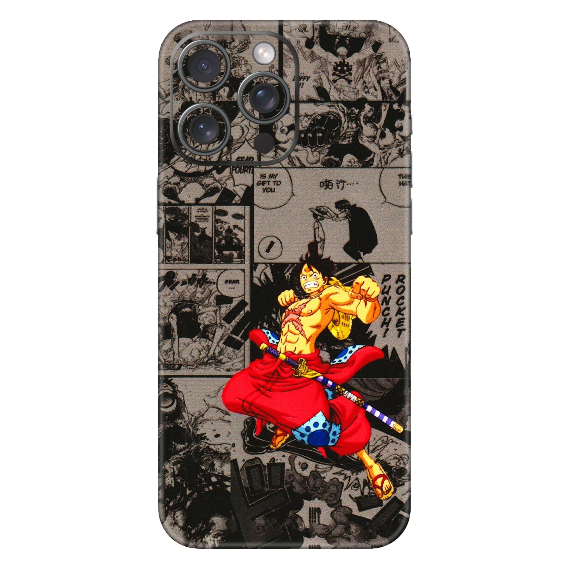 Apple iPhone Skins (All Models) - One Piece Rocket Punch Manga - 3D Embossed Finish (L-25) iPhone 15 Pro Max
