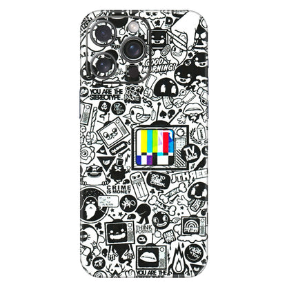 Apple iPhone Skins (All Models) - Doodles Positive Art - 3D Embossed Finish (L-263) iPhone 15 Pro Max