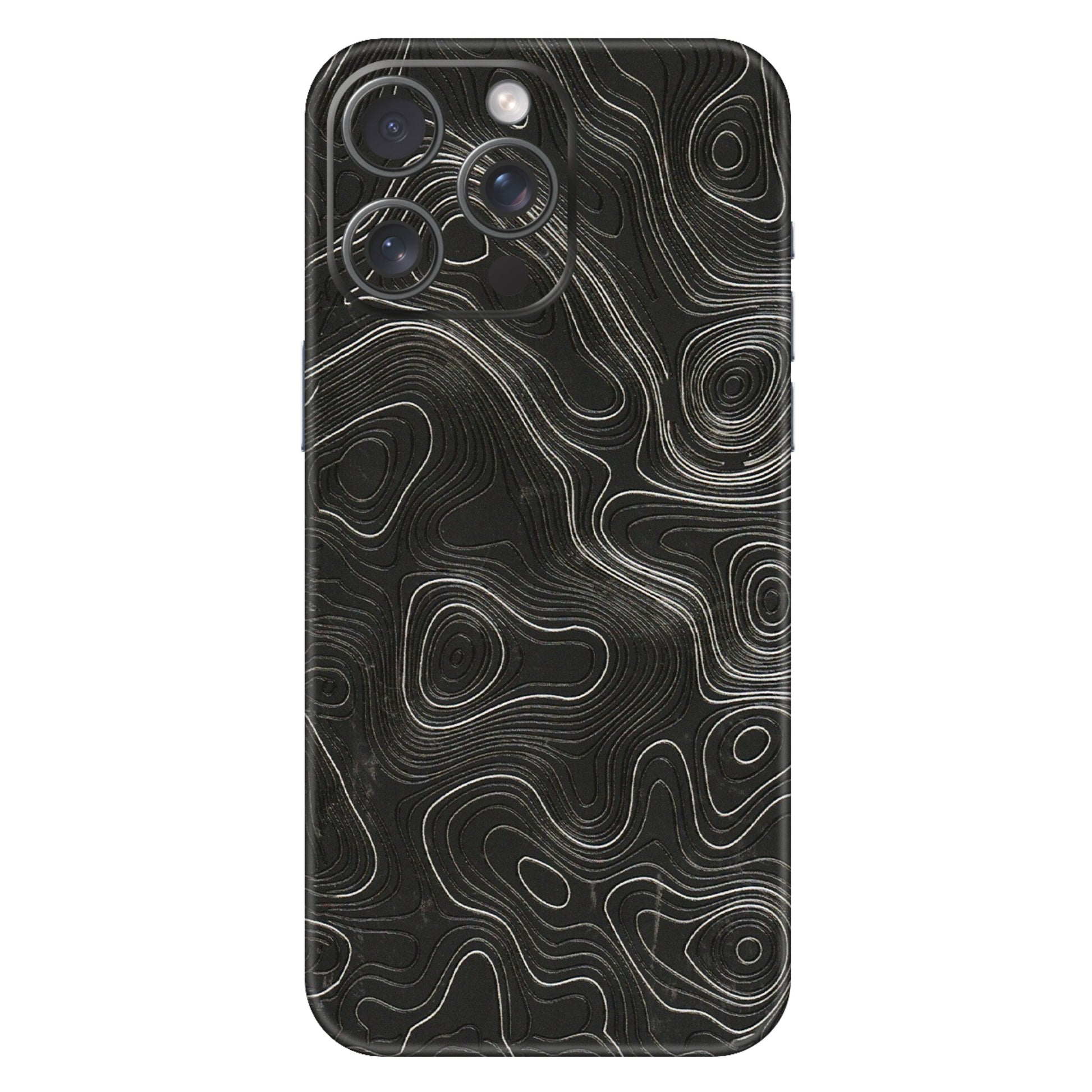 Apple iPhone Skins (All Models) - Abstract White Line Map - 3D Embossed Finish (L-269) iPhone 15 Pro Max
