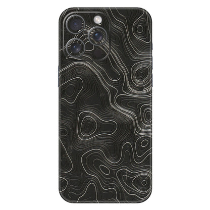 Apple iPhone Skins (All Models) - Abstract White Line Map - 3D Embossed Finish (L-269) iPhone 15 Pro Max