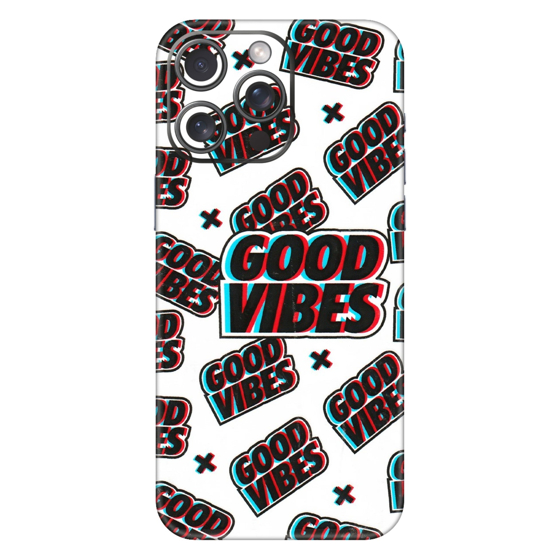 Apple iPhone Skins (All Models) - Good Vibes - 3D Embossed Finish (L-282) iPhone 15 Pro Max