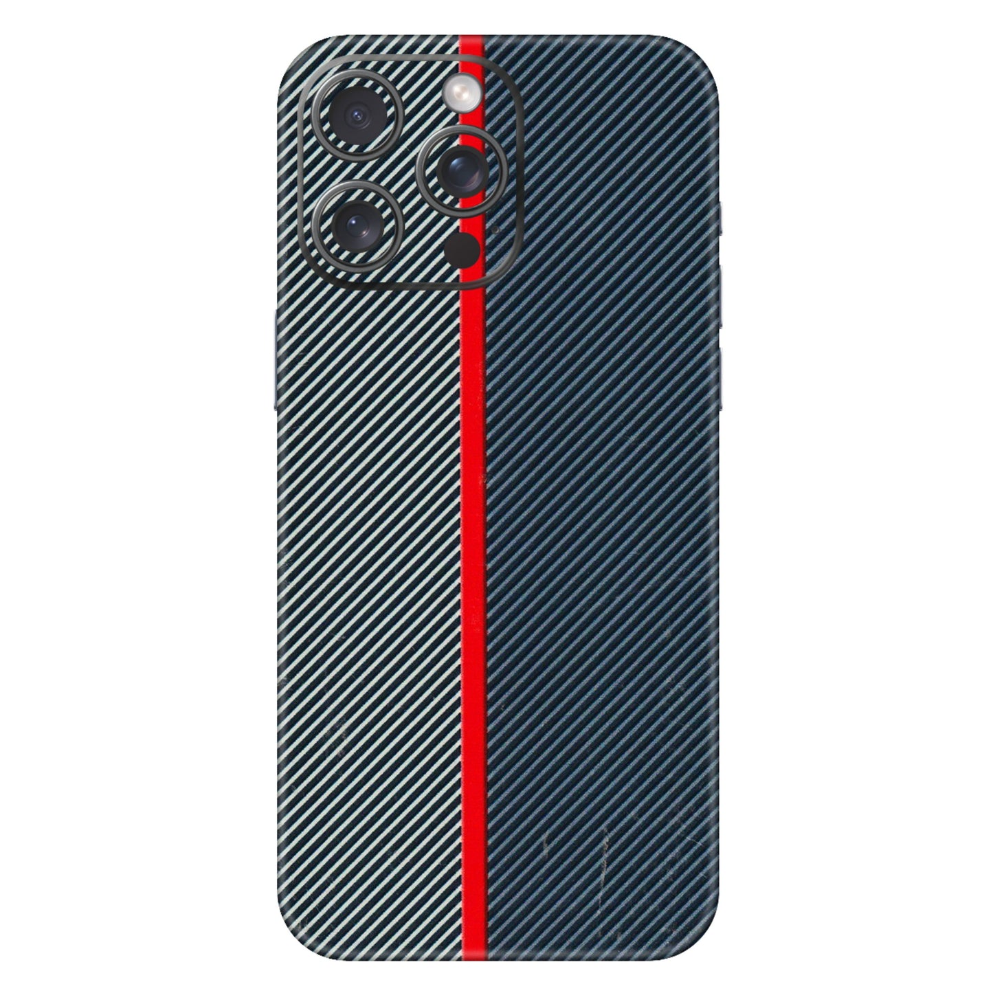 Apple iPhone Skins (All Models) - Blue Sober Lines - 3D Embossed Finish (L-305) iPhone 15 Pro Max