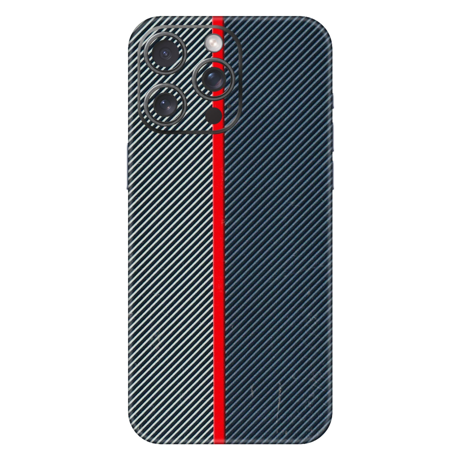 Apple iPhone Skins (All Models) - Blue Sober Lines - 3D Embossed Finish (L-305) iPhone 15 Pro Max