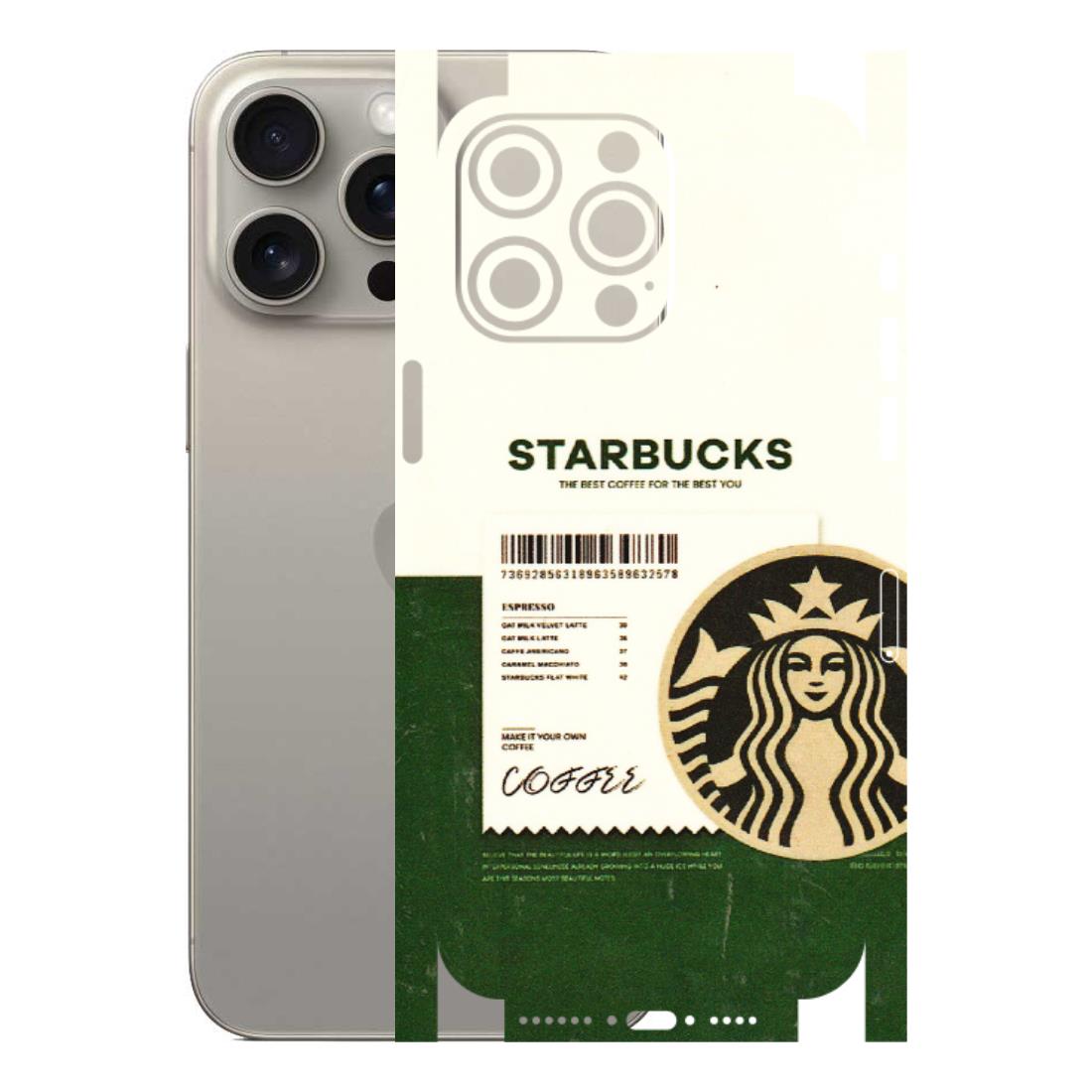 Apple iPhone Skins (All Models) - Starbucks Barcode - 3D Embossed Finish (L-308) iPhone 15 Pro Max