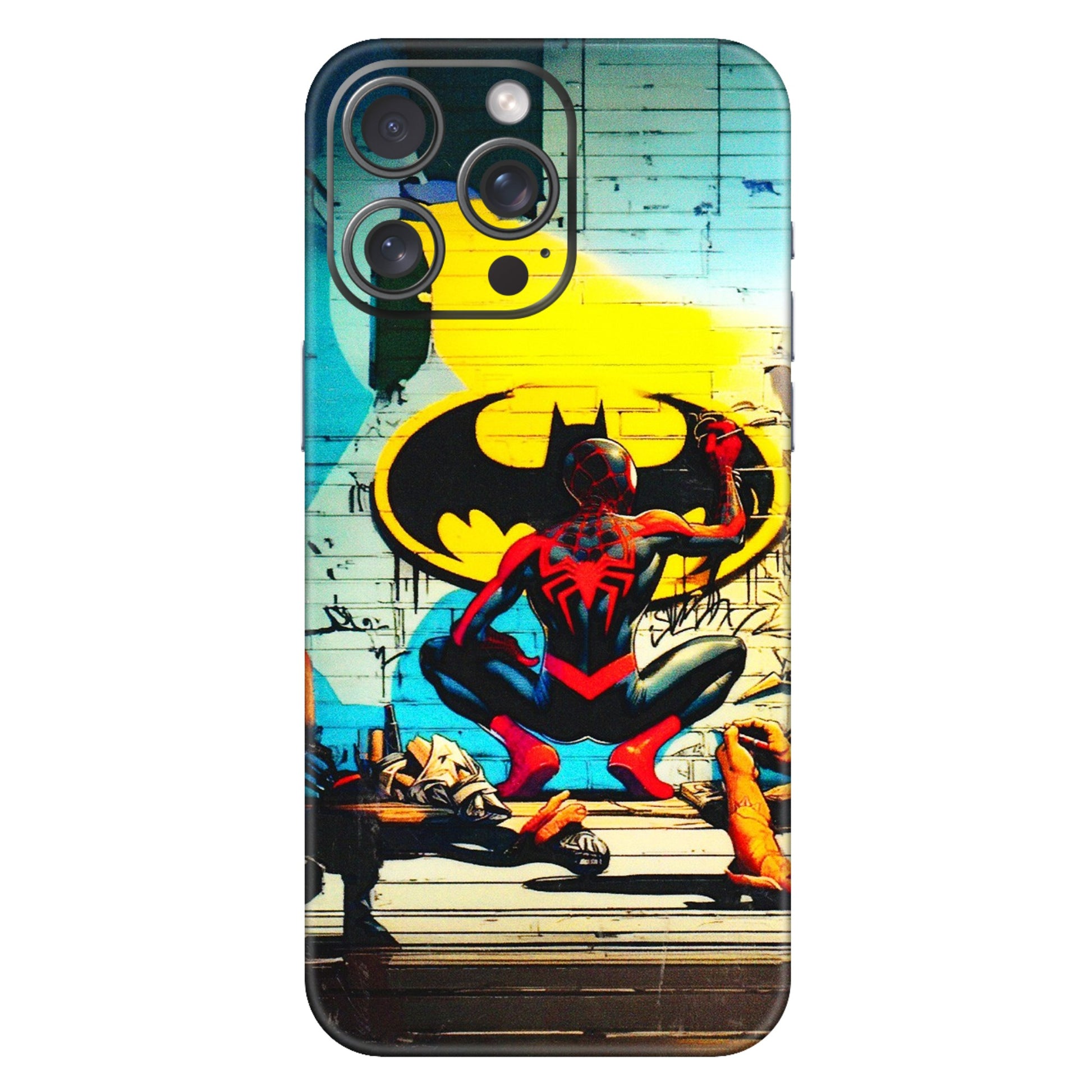 Apple iPhone Skins (All Models) - New Spiderman Bat Logo - 3D Embossed Finish (L-309) iPhone 15 Pro Max