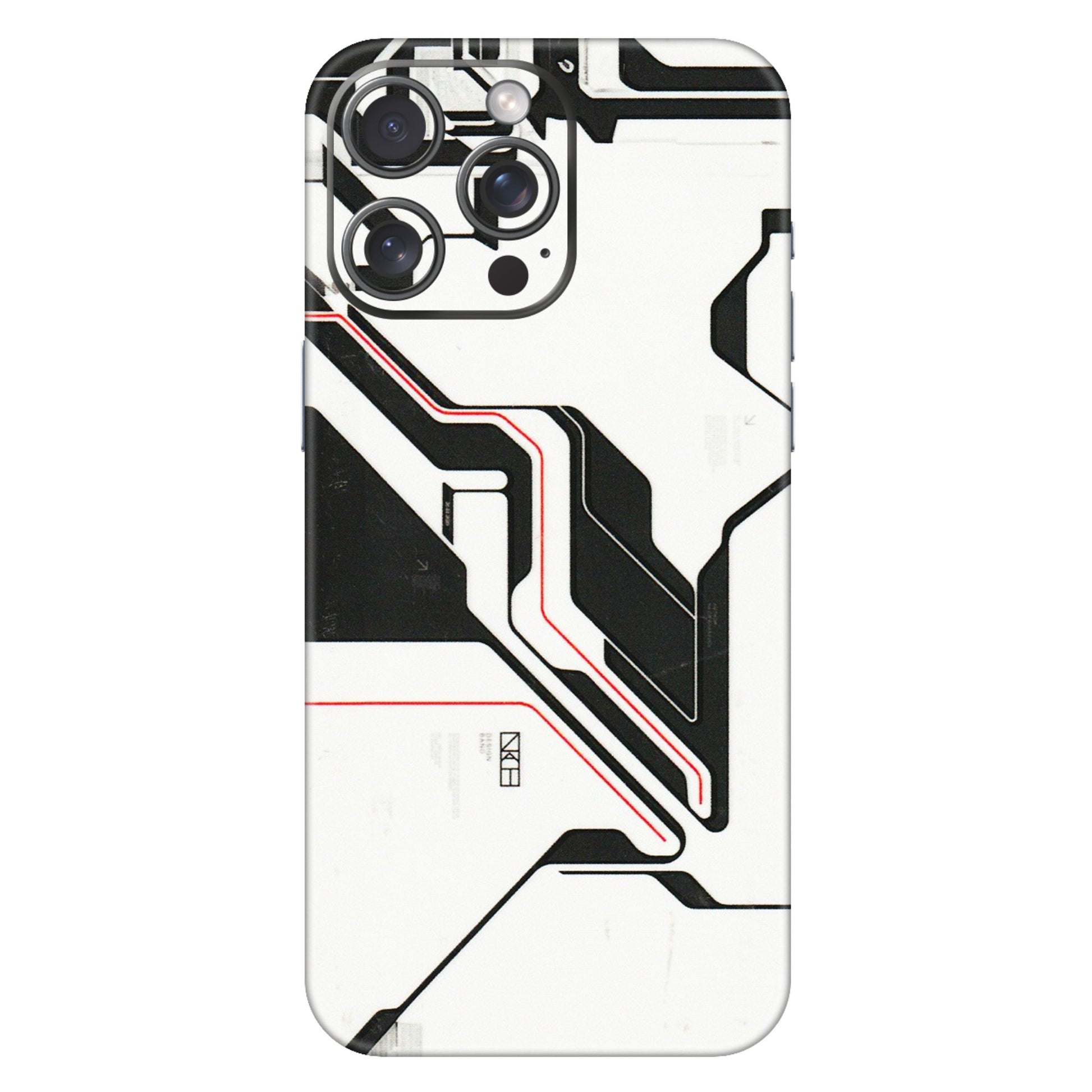 Apple iPhone Skins (All Models) - White Techy Logo - 3D Embossed Finish (L-312) iPhone 15 Pro Max