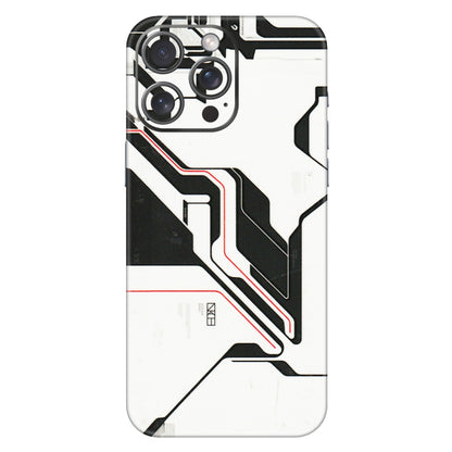 Apple iPhone Skins (All Models) - White Techy Logo - 3D Embossed Finish (L-312) iPhone 15 Pro Max
