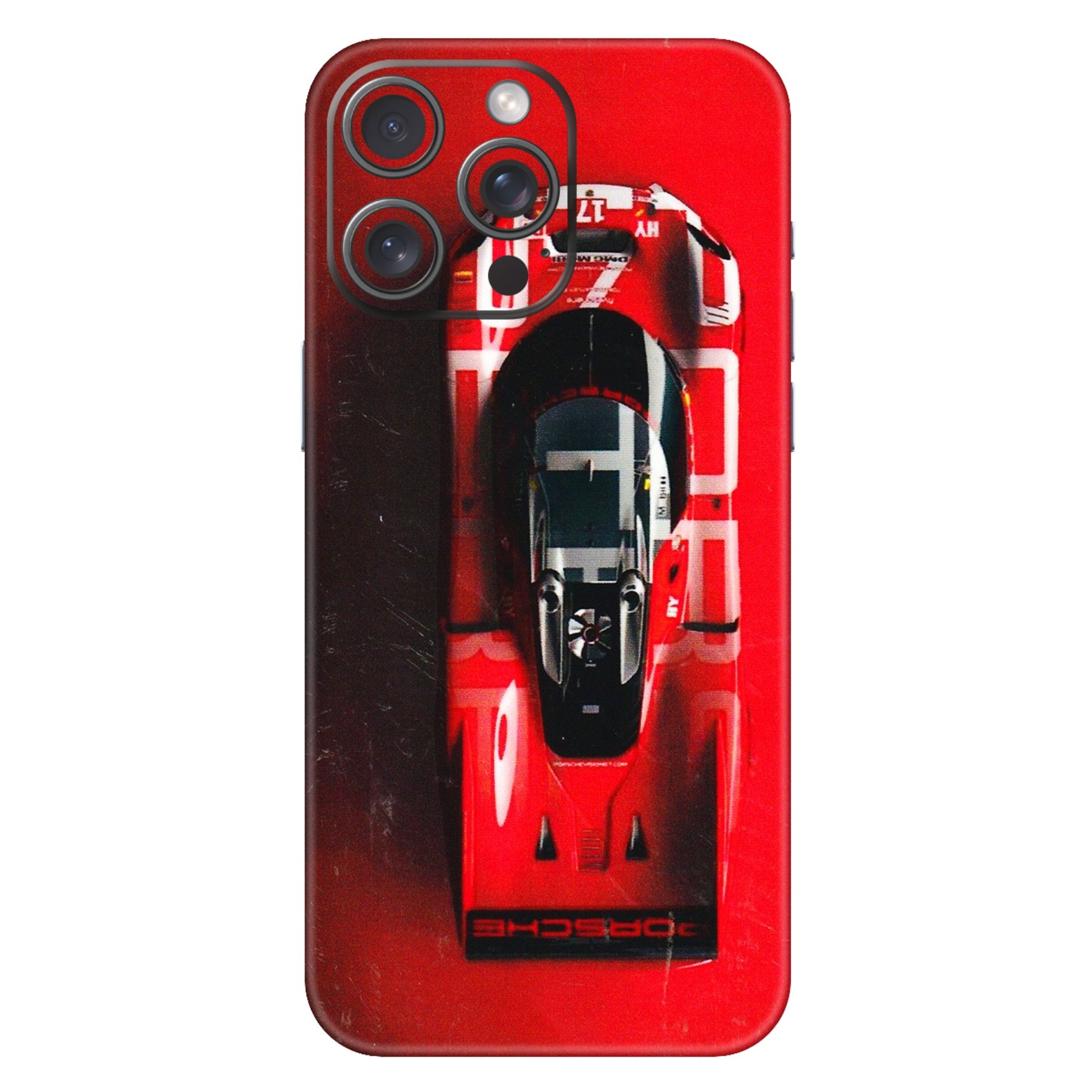 Apple iPhone Skins (All Models) - Red Porsche Car Logo - 3D Embossed Finish (L-315) iPhone 15 Pro Max