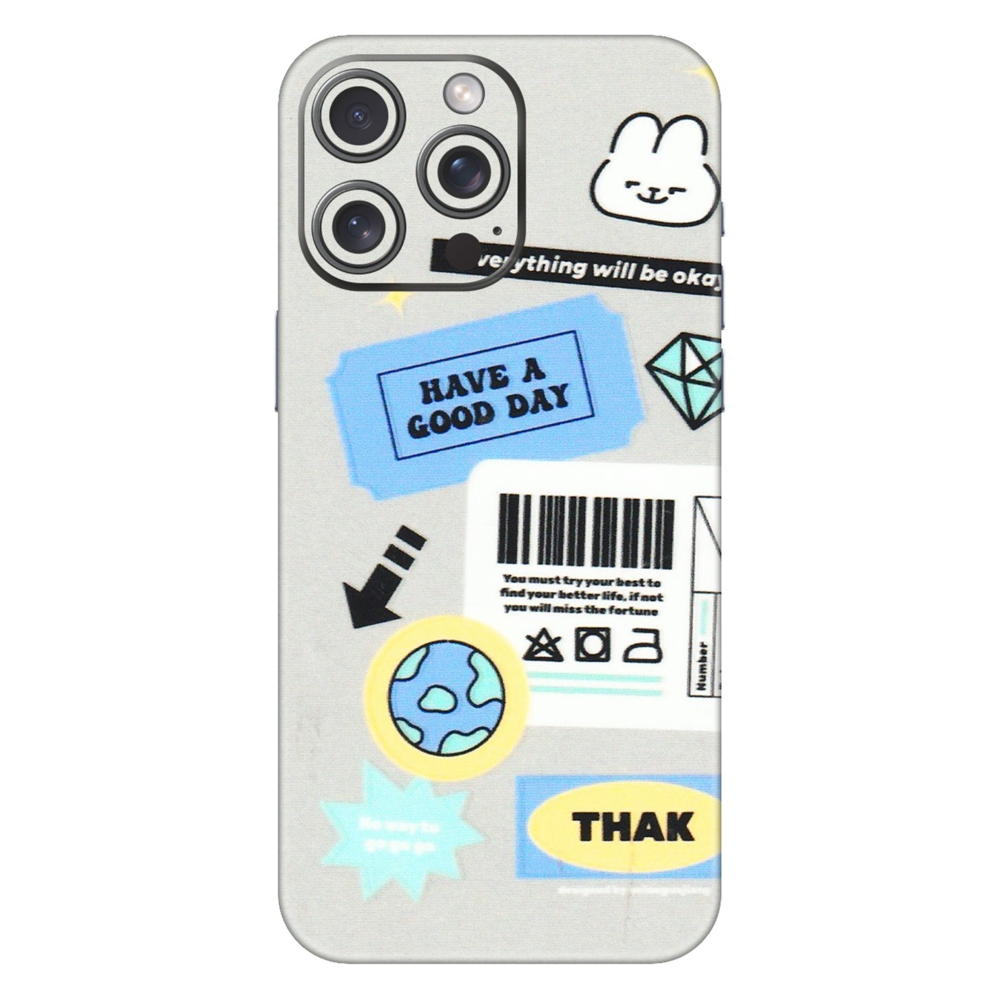 Apple iPhone Skins (All Models) - Will Be Okay Design - 3D Embossed Finish (L-316) iPhone 15 Pro Max
